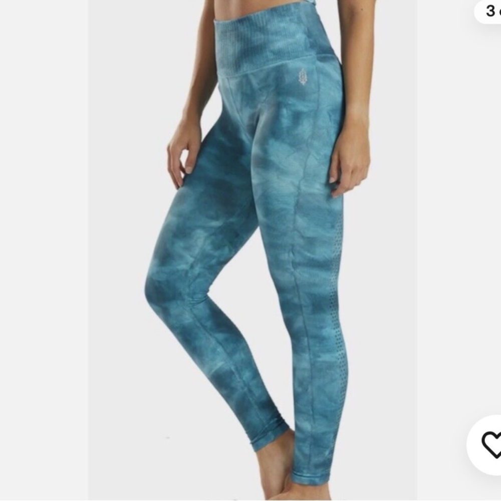 FREE PEOPLE | ✨NEW✨ High-Rise 7/8 Length Good Karma Leggings in Blue Peacock - Picture 1 of 5